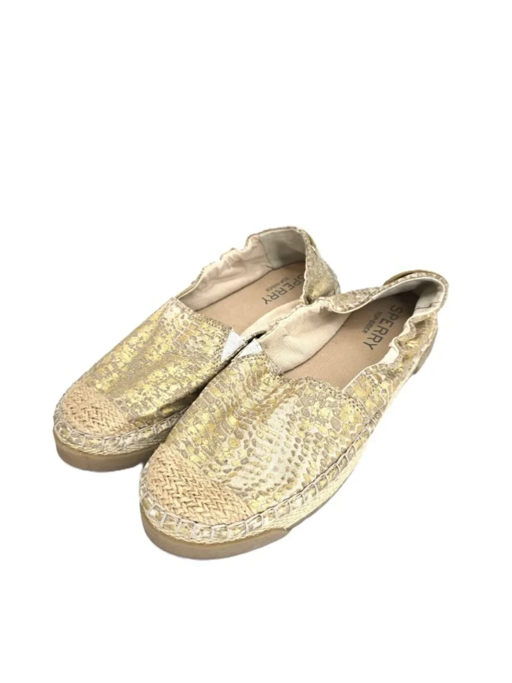 Sperry - Laurel Reef Gold Espadrille Slip-On Shoes Women Size 8